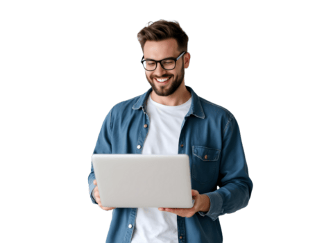 Founder with laptop